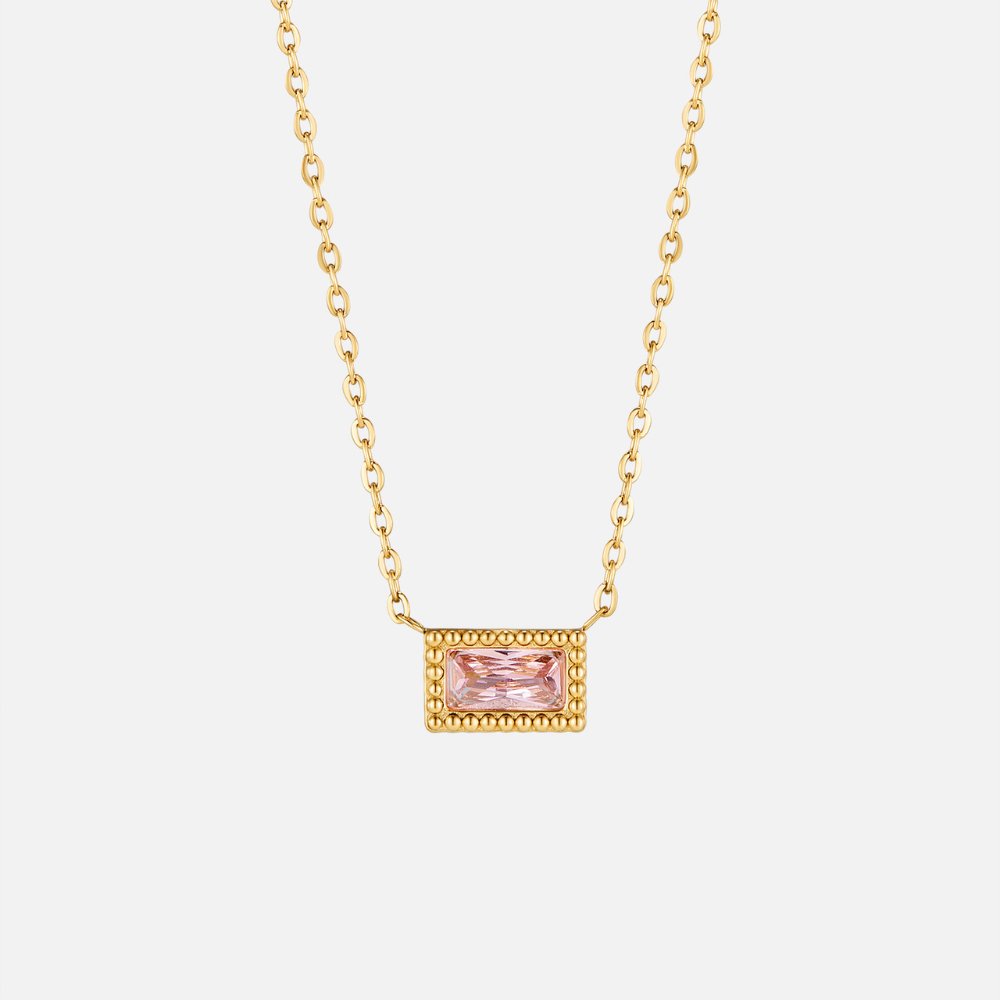 Collier pierre de naissance Baguette