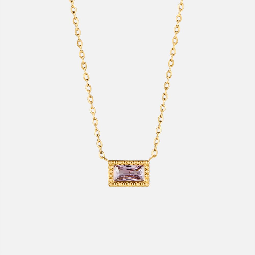 Collier pierre de naissance Baguette