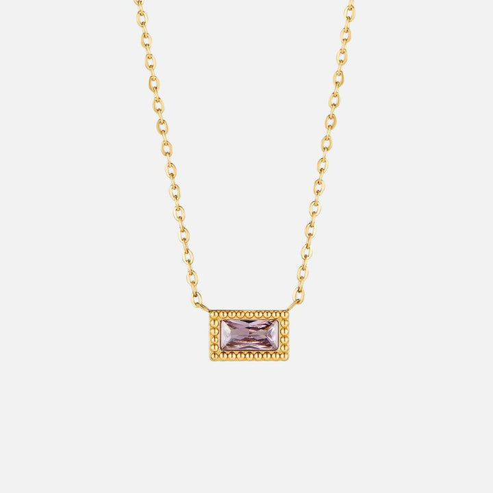 Collier pierre de naissance Baguette