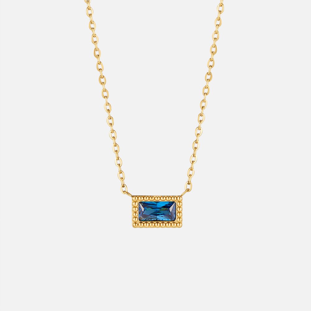 Collier pierre de naissance Baguette