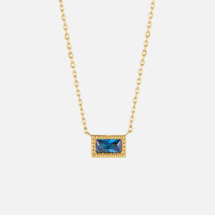 Collier pierre de naissance Baguette