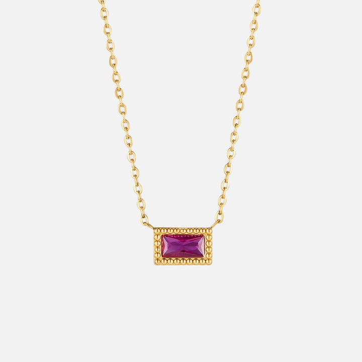 Collier pierre de naissance Baguette