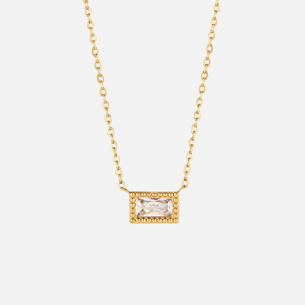 Collier pierre de naissance Baguette