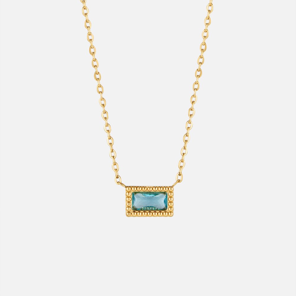 Collier pierre de naissance Baguette