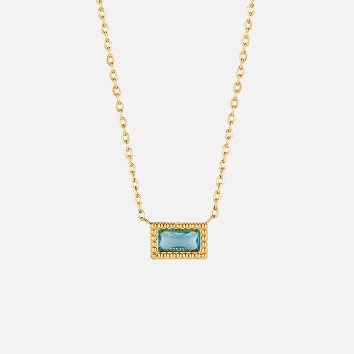 Collier pierre de naissance Baguette