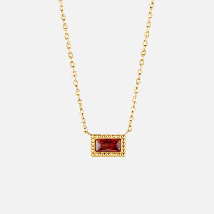 Collier pierre de naissance Baguette