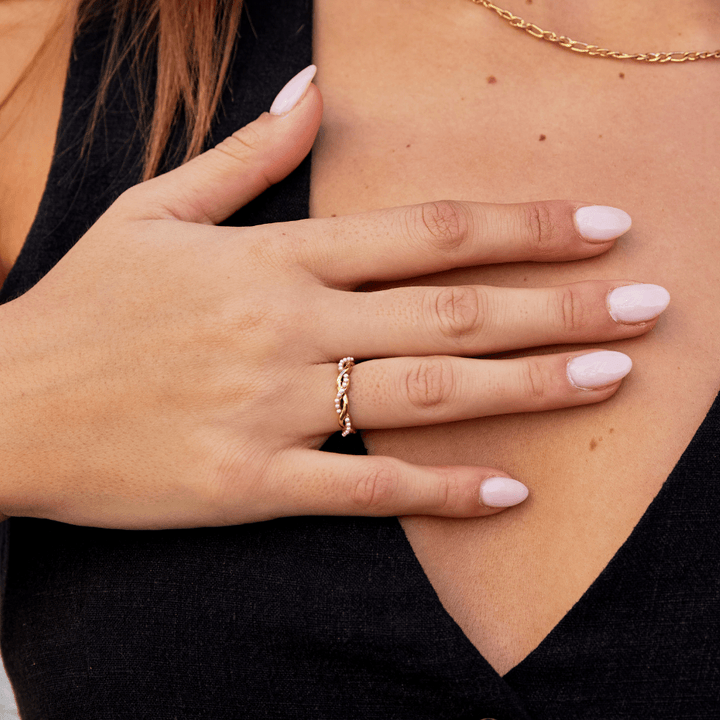 Bague Bella torsadée perle