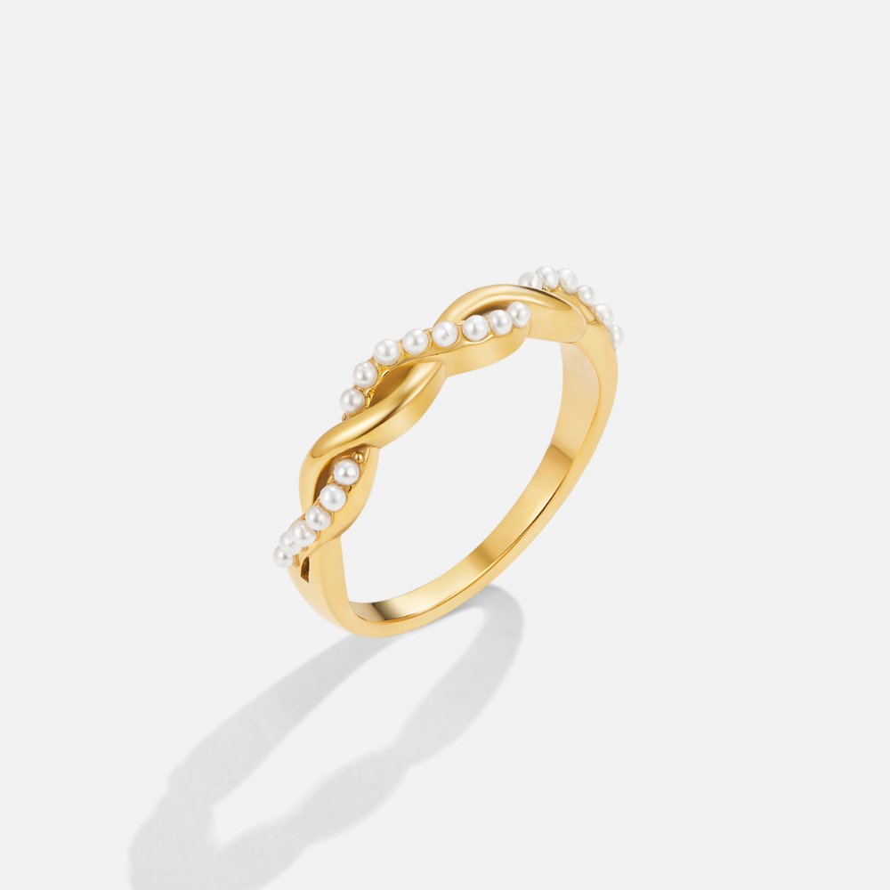 Bague Bella torsadée perle