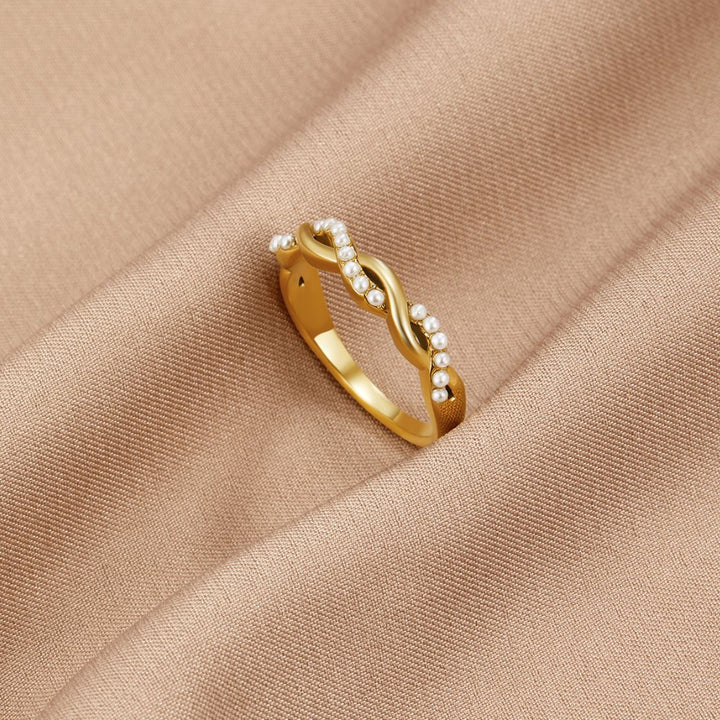 Bague Bella torsadée perle