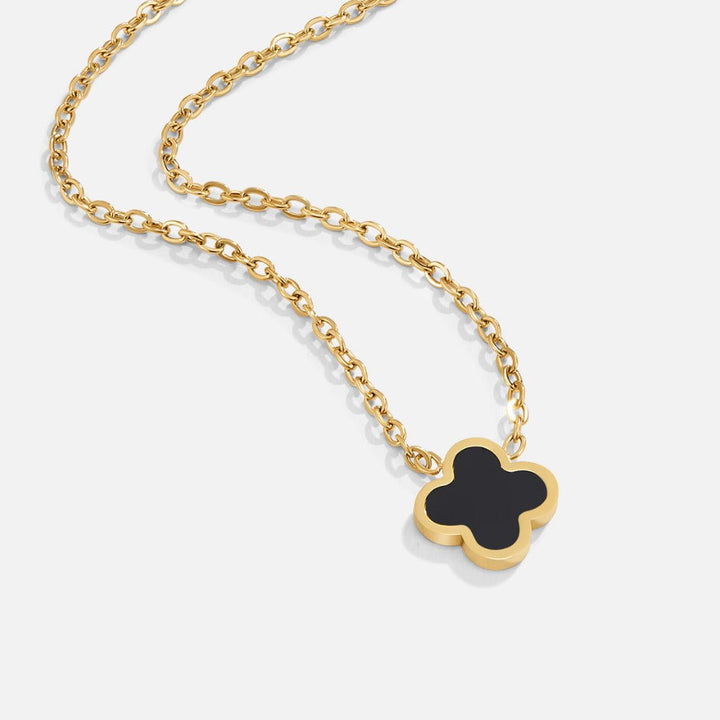 Collier trèfle noir
