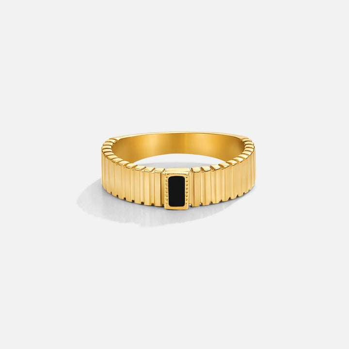 Bague noire cristal lisse
