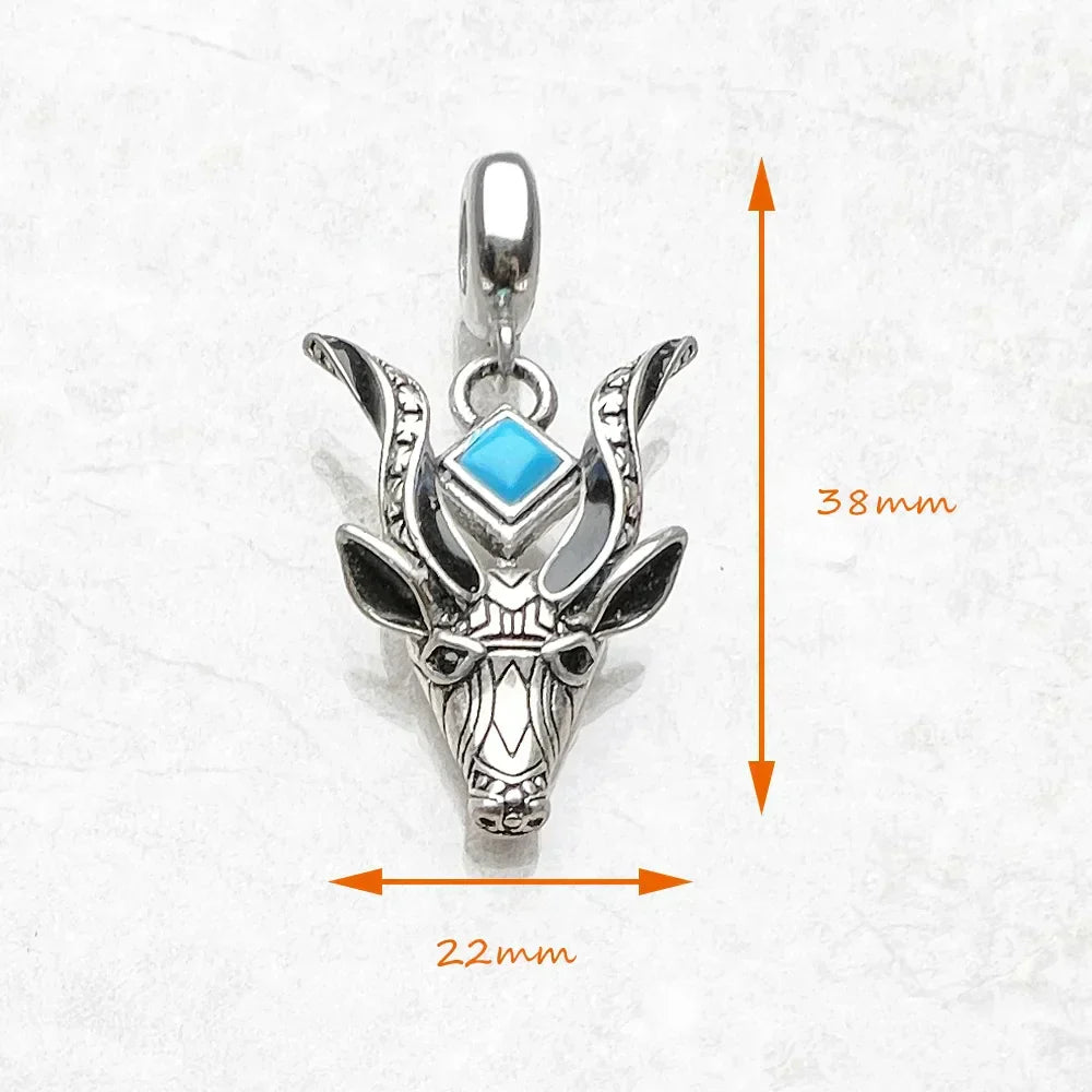 Charm Tête d’antilope bleu - Maison Perle