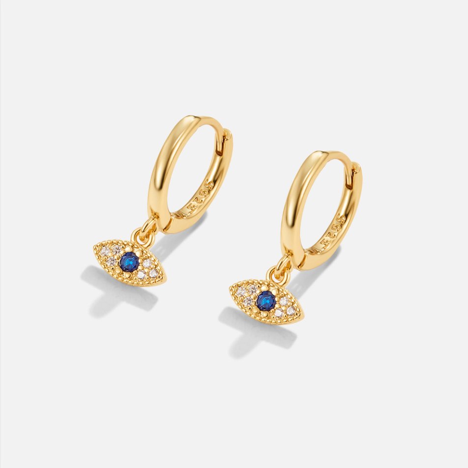 Boucles d’oreilles bleues Œil protecteur