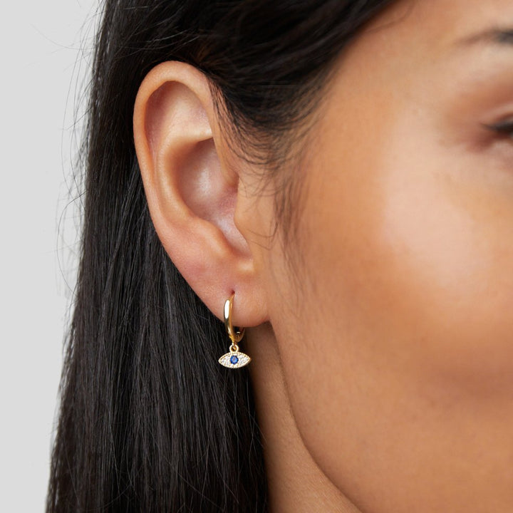 Boucles d’oreilles bleues Œil protecteur