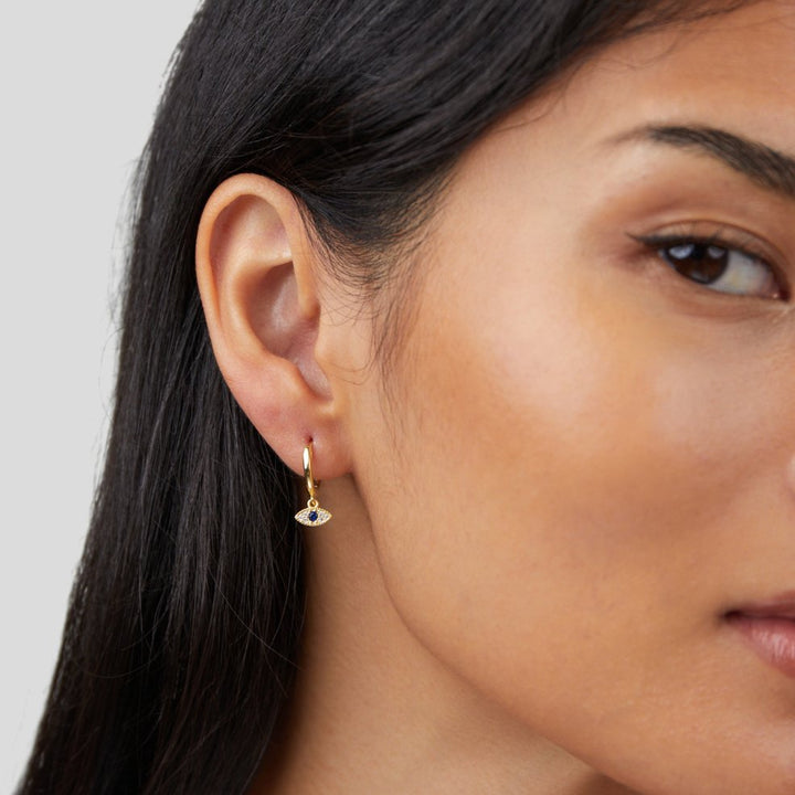 Boucles d’oreilles bleues Œil protecteur