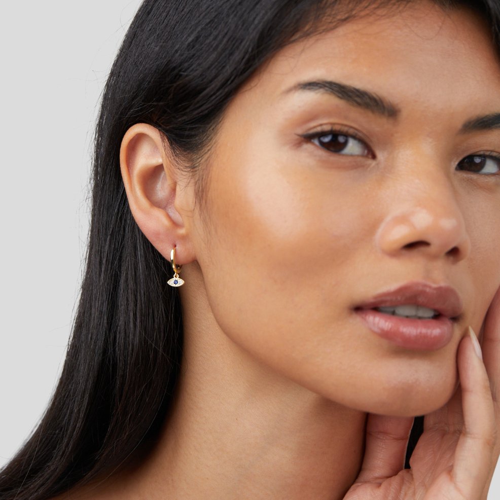 Boucles d’oreilles bleues Œil protecteur