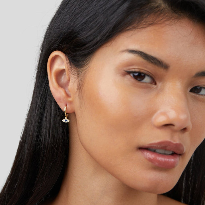 Boucles d’oreilles bleues Œil protecteur