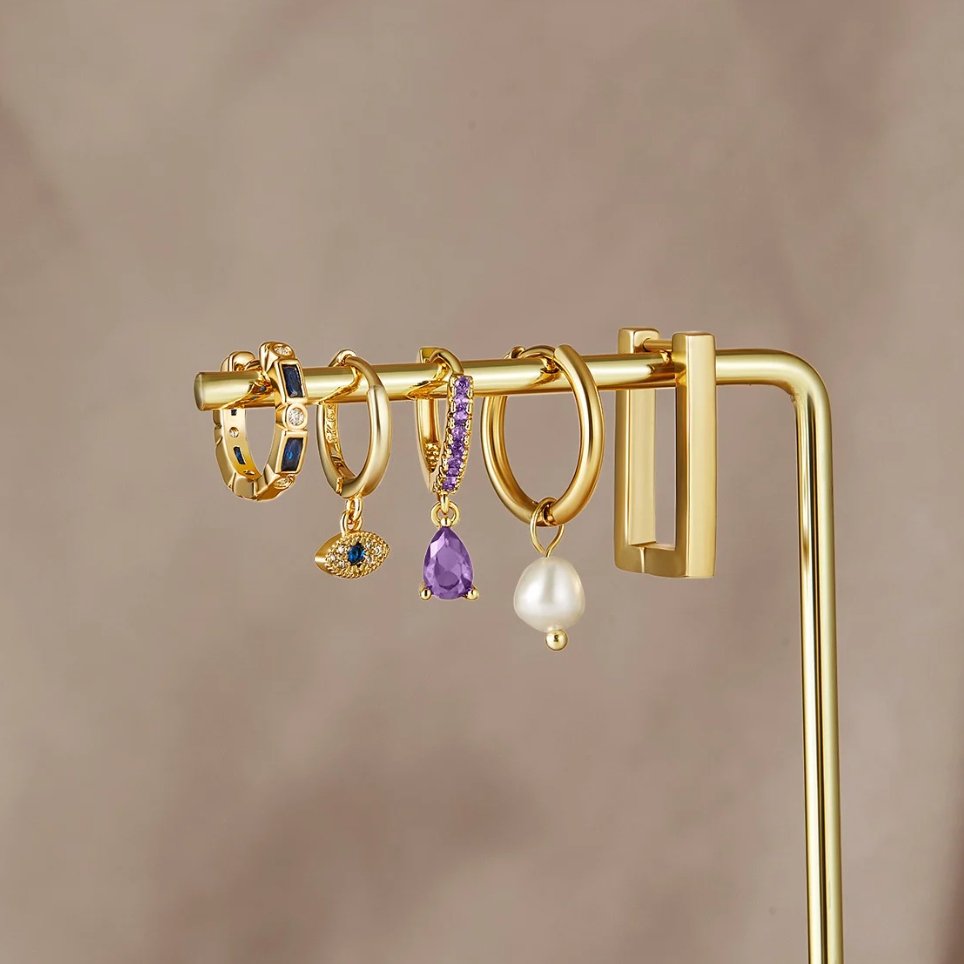 Boucles d’oreilles bleues Œil protecteur