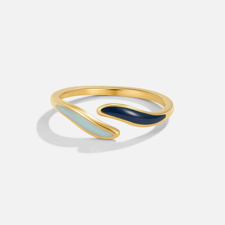 Bague bleues océaniques vagues