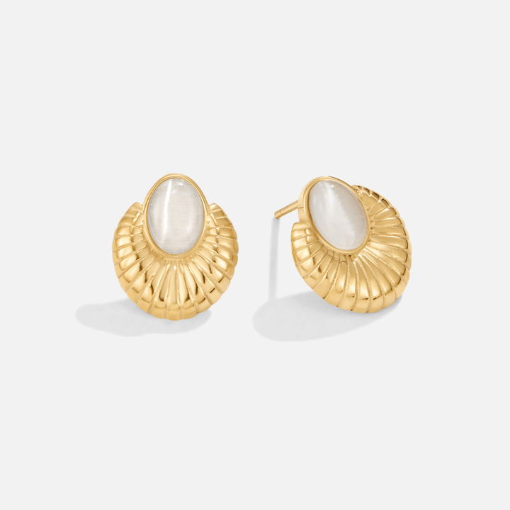 Boucles d’oreilles Bohemia dorées Œil-de-chat