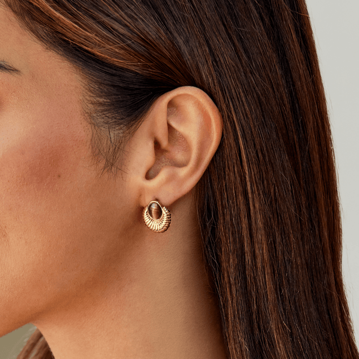 Boucles d’oreilles Bohemia dorées Œil de tigre