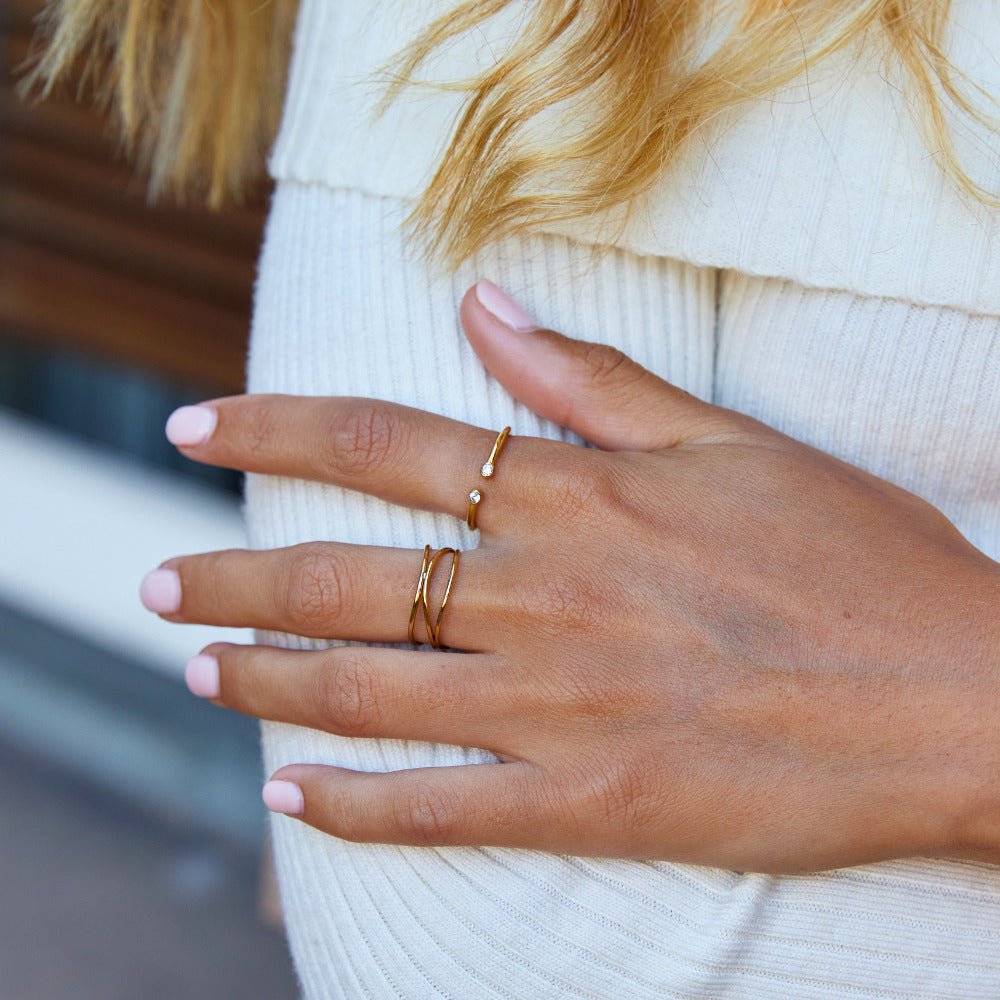 Bague Cali dorée cristal