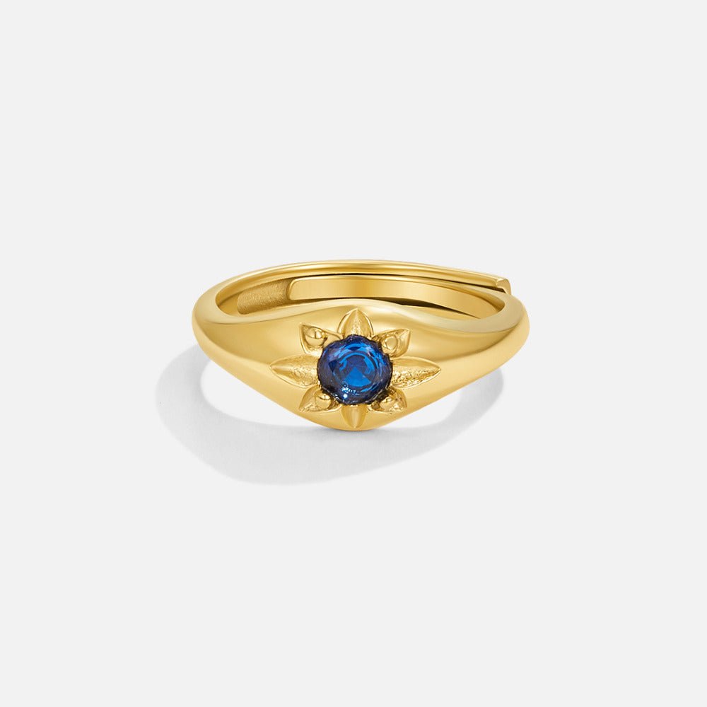 Bague céleste bleue étoilée