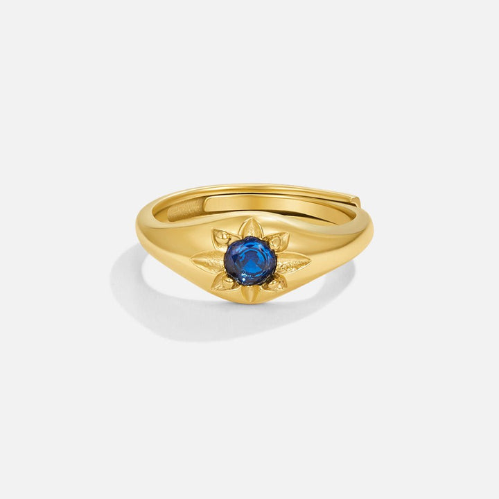 Bague céleste bleue étoilée
