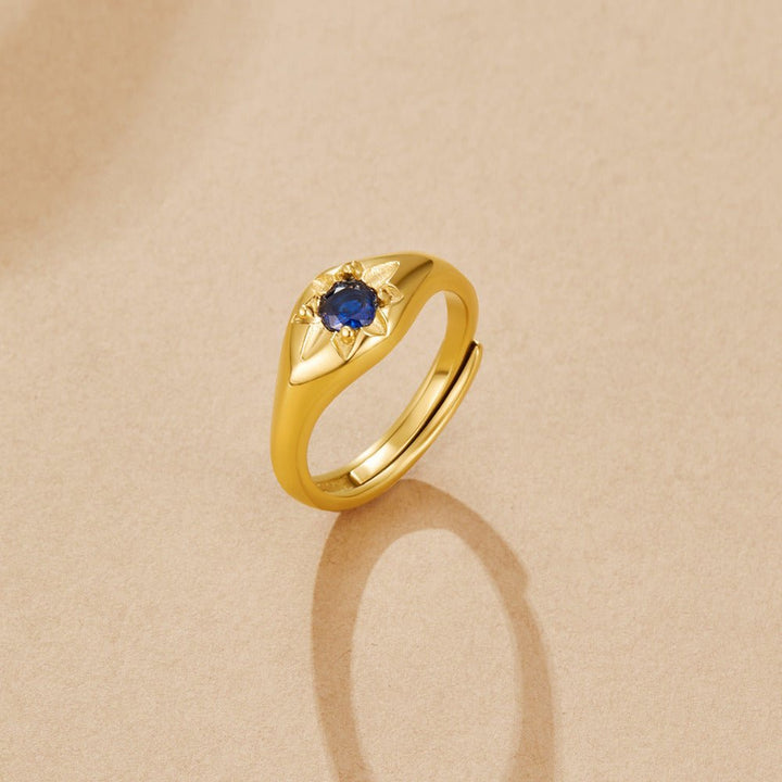 Bague céleste bleue étoilée