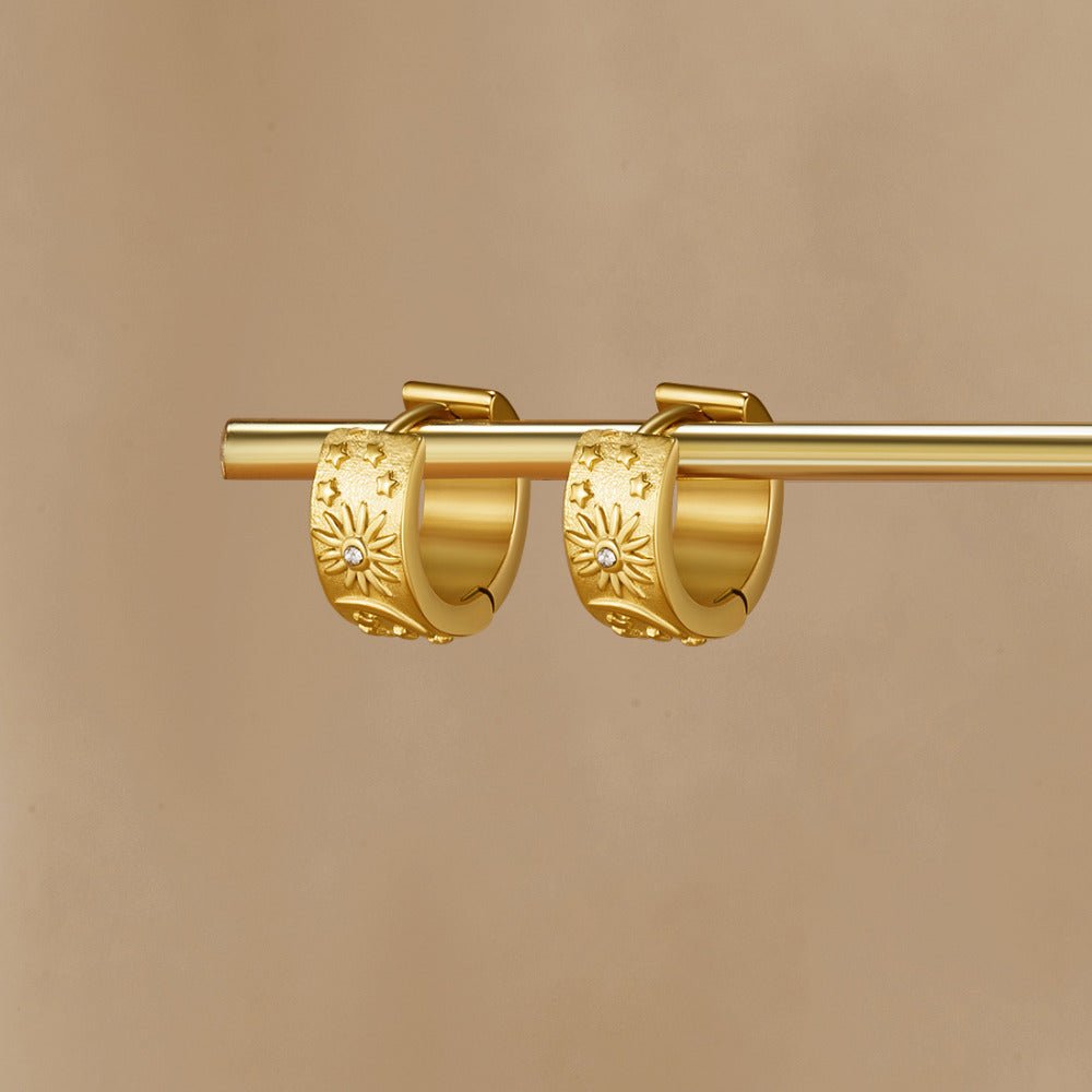 Boucles d’oreilles célestes dorées