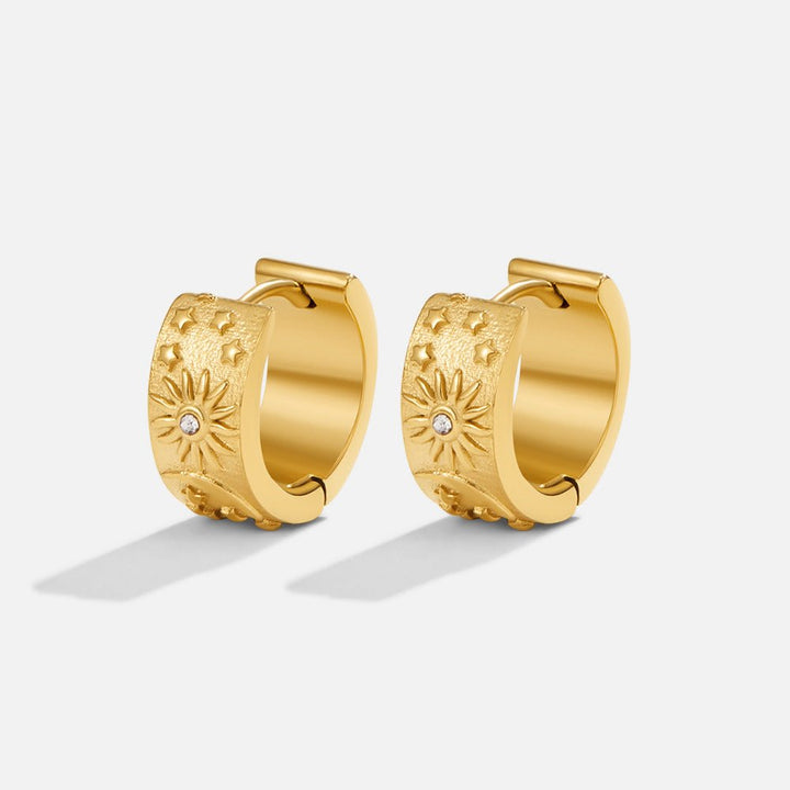 Boucles d’oreilles célestes dorées