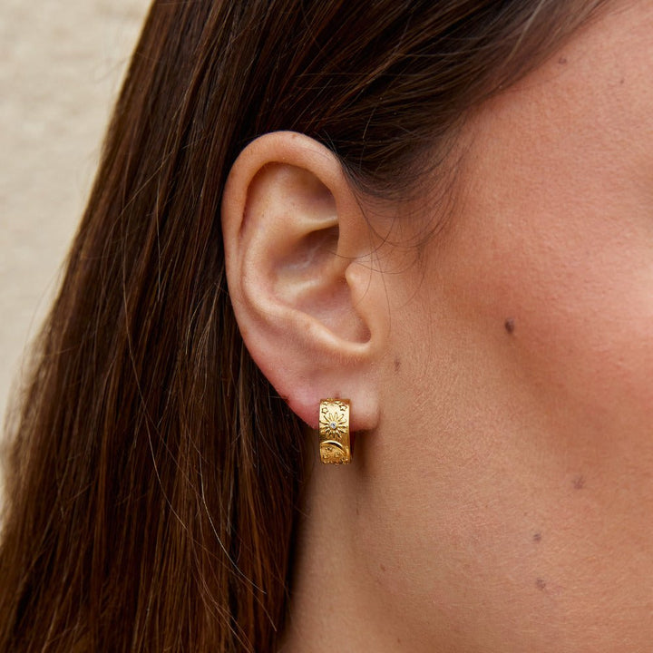 Boucles d’oreilles célestes dorées