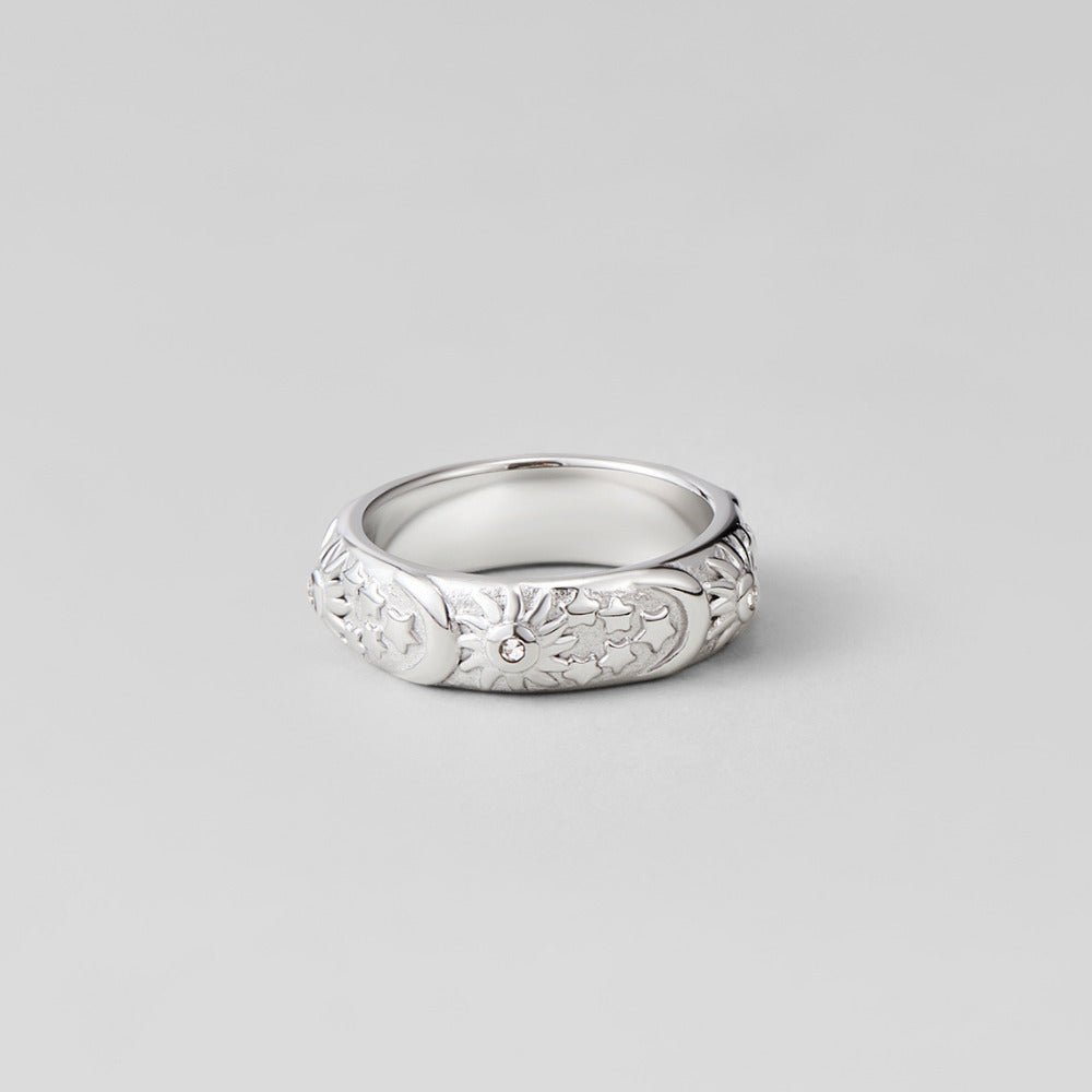 Bague céleste argentée