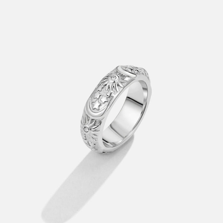 Bague céleste argentée
