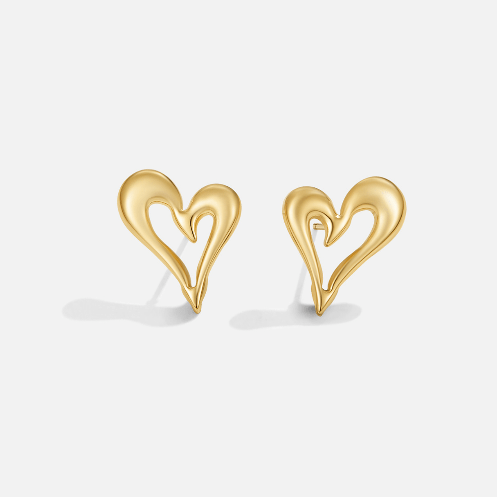 Boucles d’oreilles cœur dorées Celine