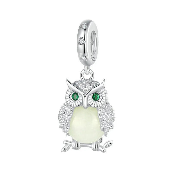 Charm Hibou aux yeux verts - Maison Perle