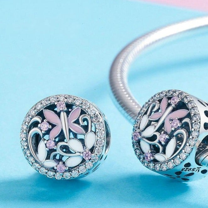 Charm Papillon rose - Maison Perle