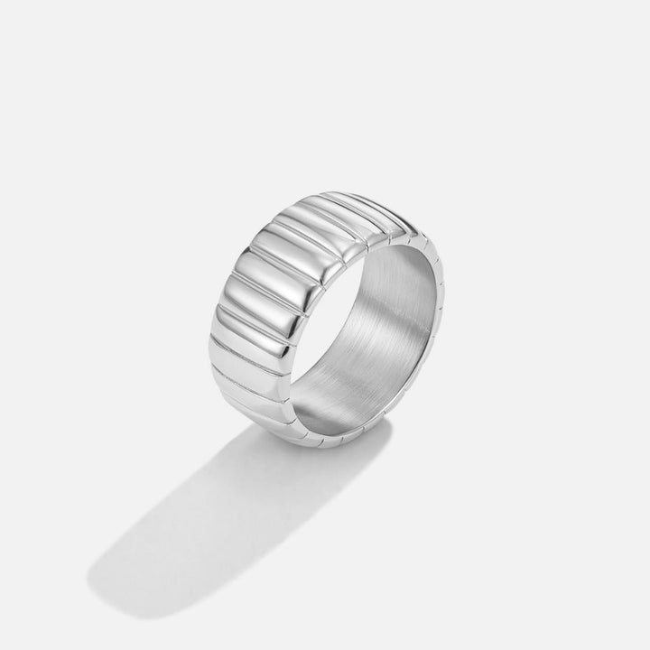 Bague large Calira argentée