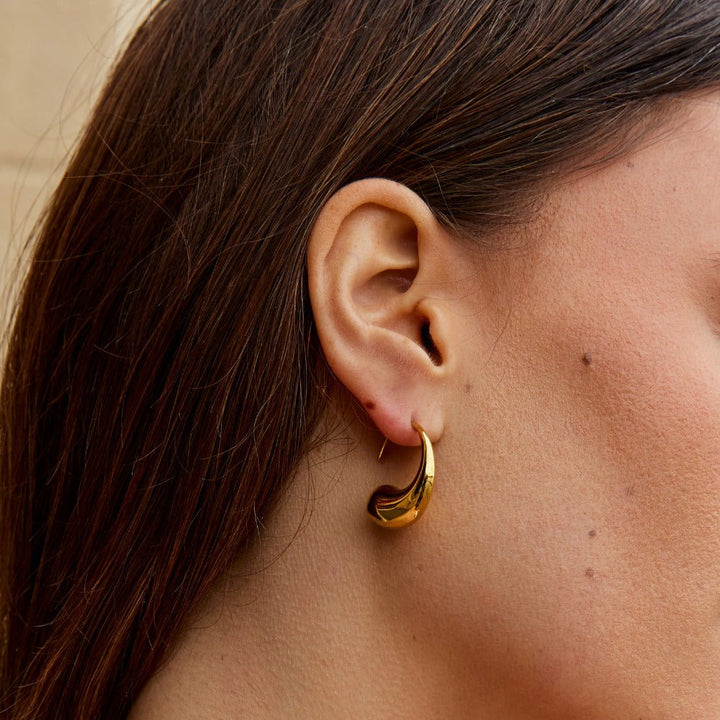 Boucles d’oreilles goutte dorées épaisses