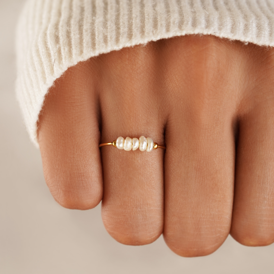 Bague classique eau douce perles