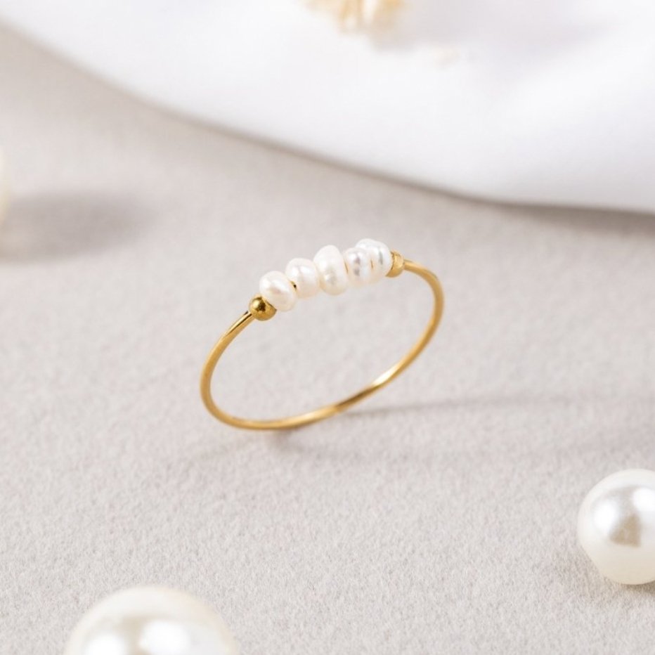 Bague classique eau douce perles