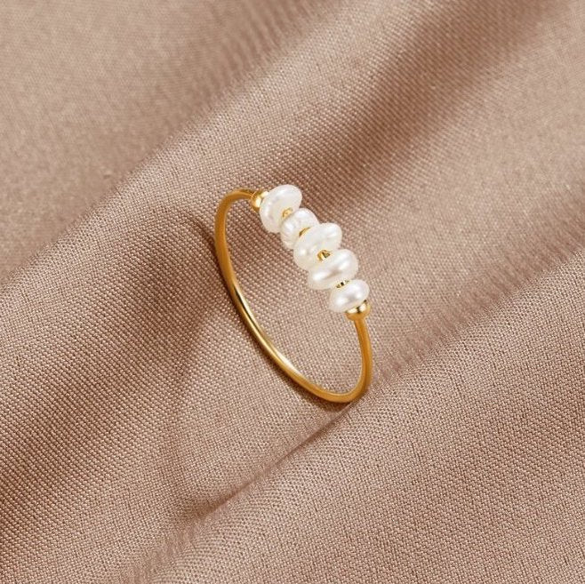 Bague classique eau douce perles