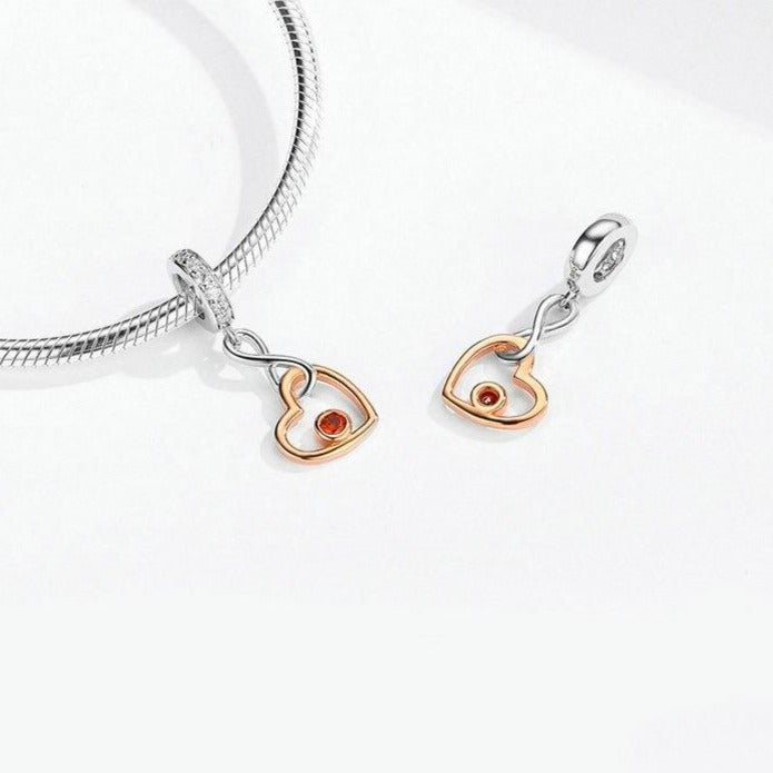 Charm Doré Cœur Infini – Maison Perle
