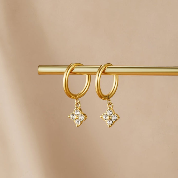 Boucles d’oreilles en cristal trèfle à quatre feuilles
