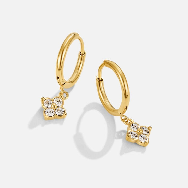 Boucles d’oreilles en cristal trèfle à quatre feuilles