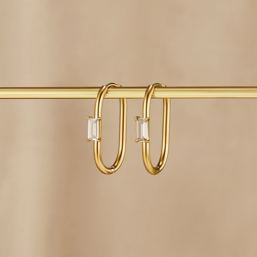 Boucles d’oreilles Diana dorées avec cristaux