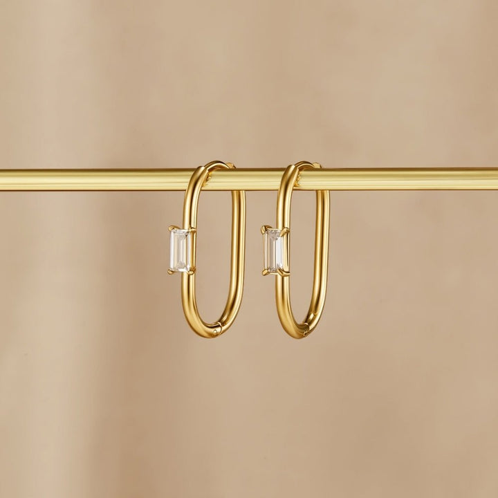 Boucles d’oreilles Diana dorées avec cristaux