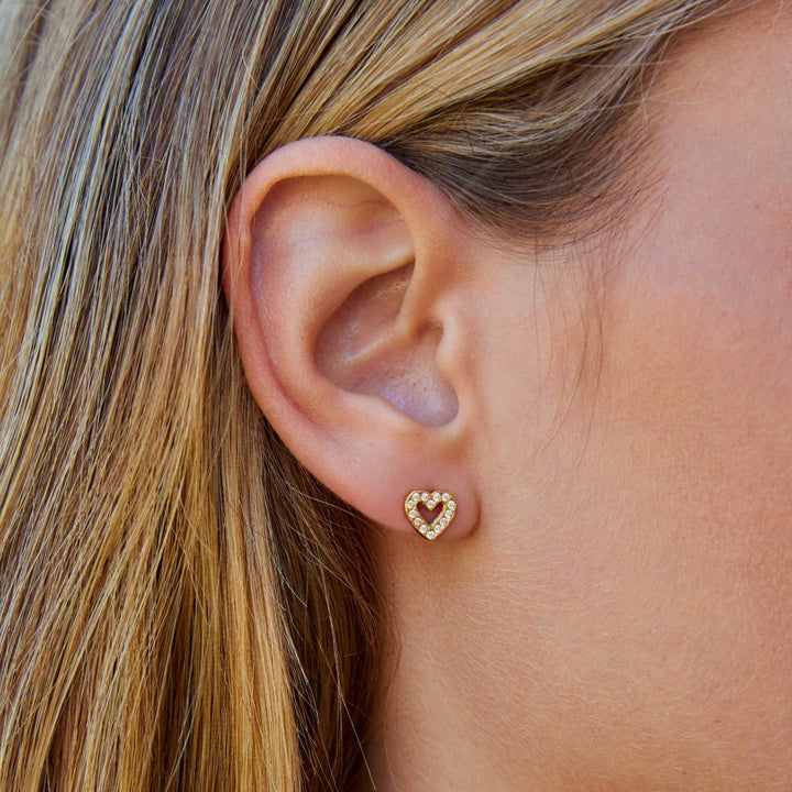 Boucles d’oreilles cœur en cristal