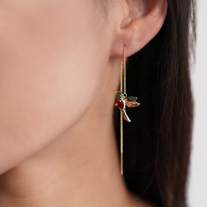 Boucles d’oreilles colibri en cristal