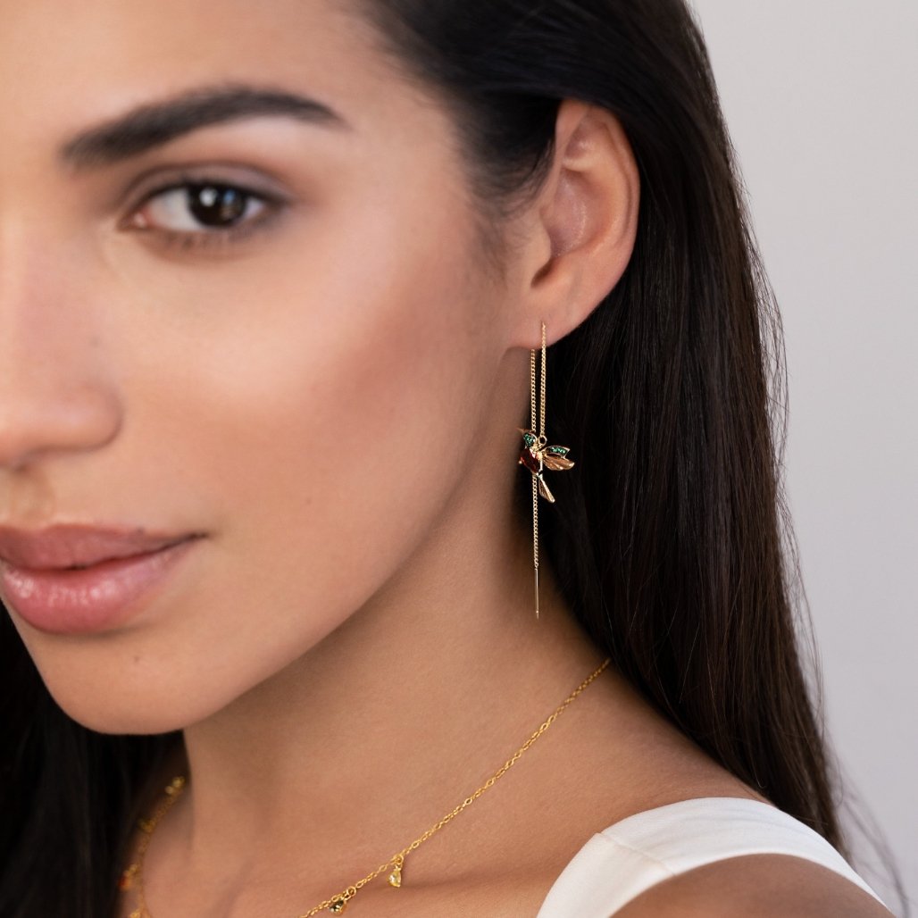 Boucles d’oreilles colibri en cristal